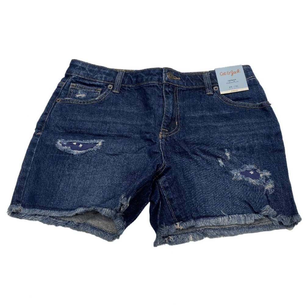 High Waisted Dark Wash Denim Shorts - Picture 1 of 2